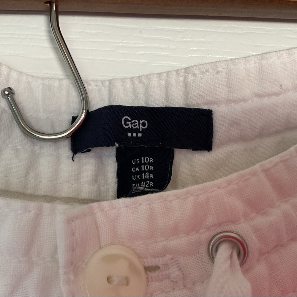 GAP White Drawstring linen blend pants - Women’s Relaxed Straight Leg - Picture 2 of 8